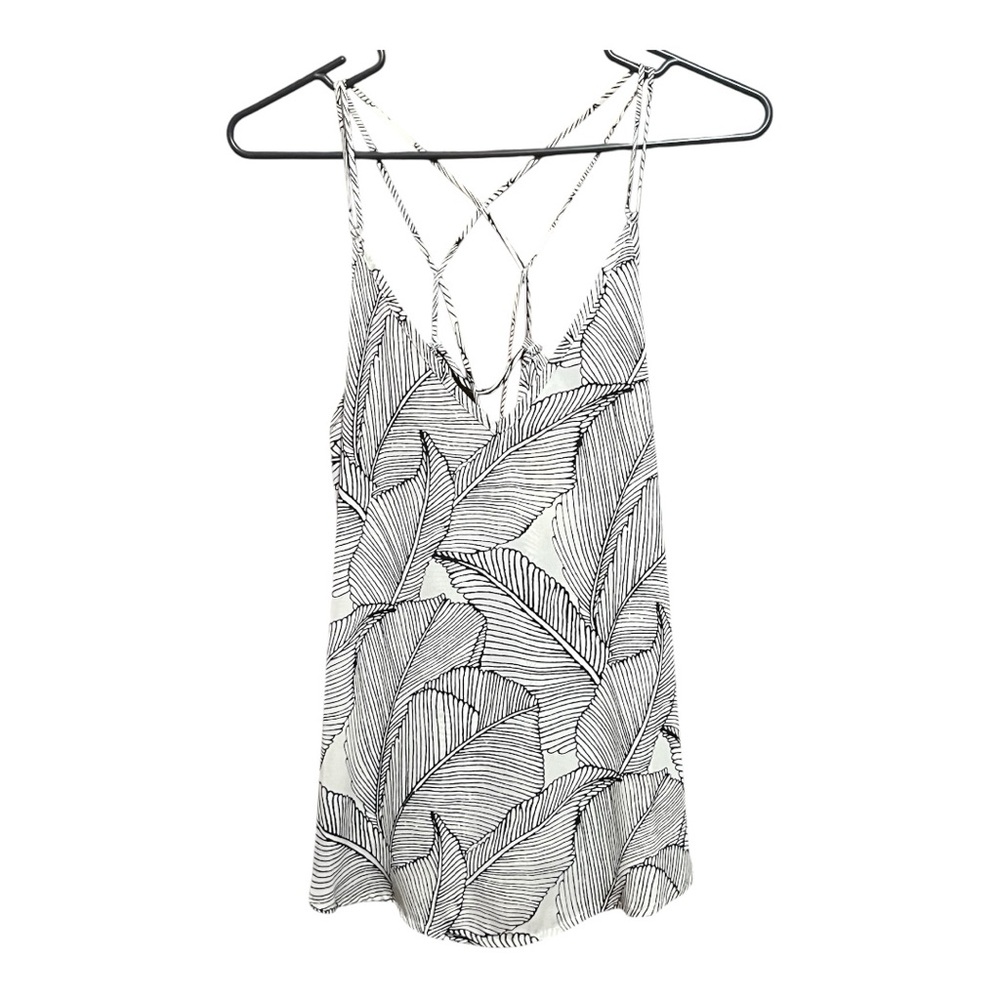 Sienna Sky Black and White Leaf Print Tank Top